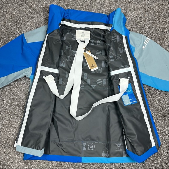 Adidas Terrex CT My Shelter Rain Ready Color Block Mens Jacket Blue Sz M H65694 - Picture 13 of 16